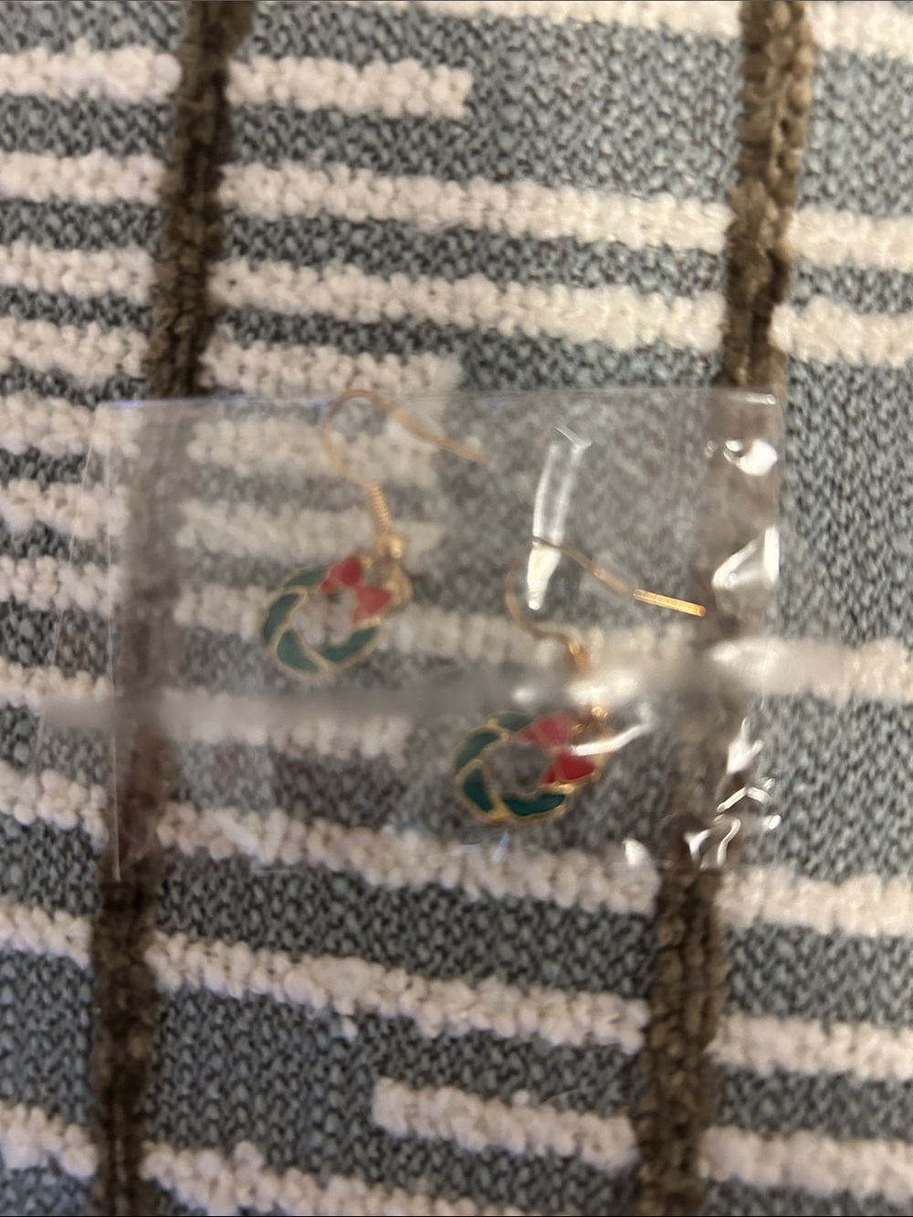 Red and Green Wreath Enamel Drop Earrings (NWOT) - Picture 5 of 5